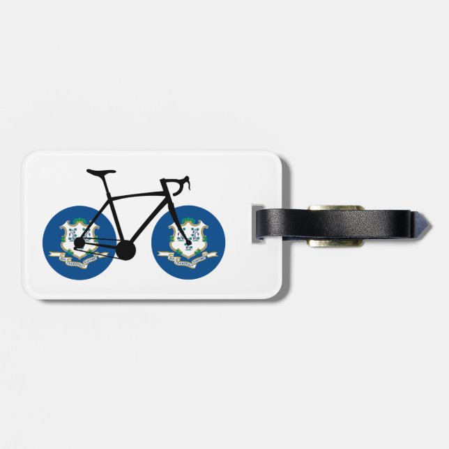 Étiquette À Bagage Connecticut Flag Cycling (Dos horizontal)