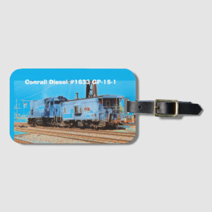 Étiquette À Bagage Conrail Diesel #1633 GP-15-1 et caboose          