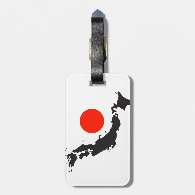 Étiquette À Bagage Contour et cercle de carte du Japon (Dos Vertical)