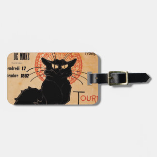 Étiquette À Bagage Conversation vintage de Nouveau d'art Noir