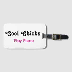Étiquette À Bagage Cool Chicks Jouer Piano