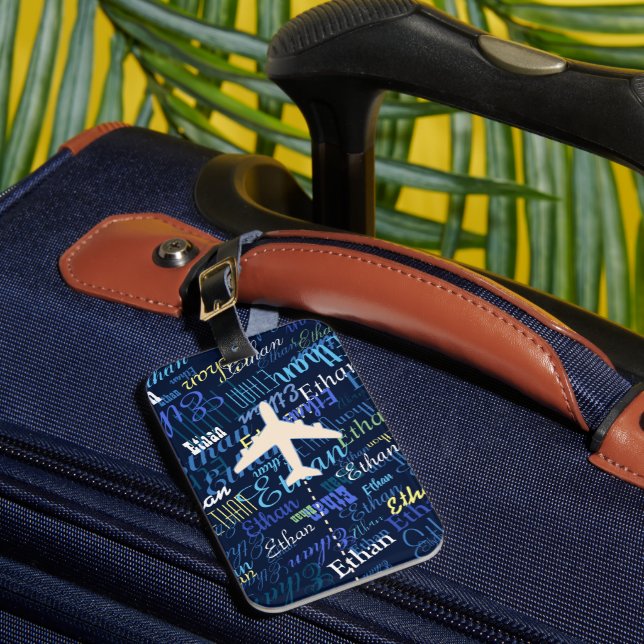 Étiquette À Bagage Cool de nom bleu de l'avion (Insitu Rectoal 1)