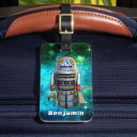 Cool fun retro toy robot dans galaxie ajouter votr