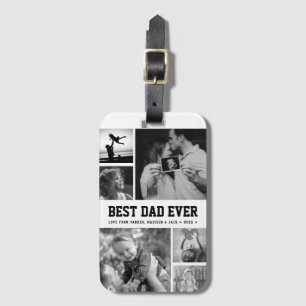 Étiquette À Bagage Cool Meilleur papa Jamais noir et blanc Collage ph