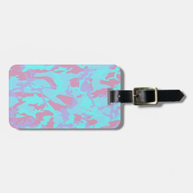 Étiquette À Bagage Cool Pastel Camo Motif (Devant horizontal)
