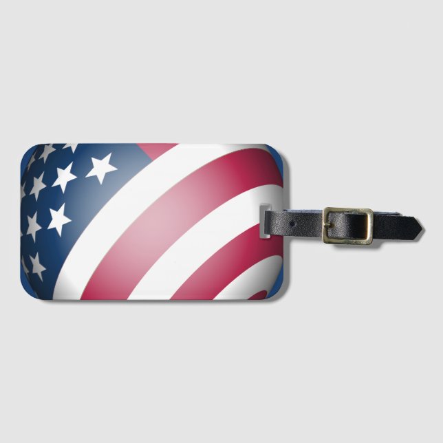 Étiquette À Bagage Cool Patriotique États-Unis d'Amérique Drapeau cou (Devant Horizontal)