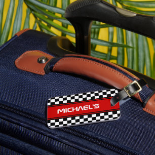 Étiquette À Bagage Cool personnalisé Motif d'indicateur noir et blanc