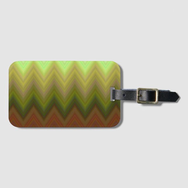 Étiquette À Bagage Cool tendance Chevron Zigzag Ombre (Devant Horizontal)