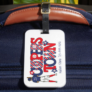 Étiquette À Bagage Cooperstown Baseball / Joueur personnalisé Patriot
