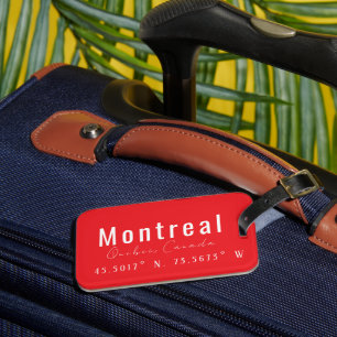Étiquette À Bagage Coordonnées de la carte de Montréal