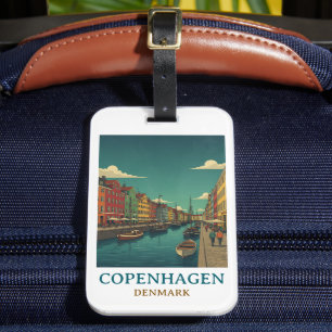 Étiquette À Bagage Copenhague vintage Danemark Architecture Historiqu