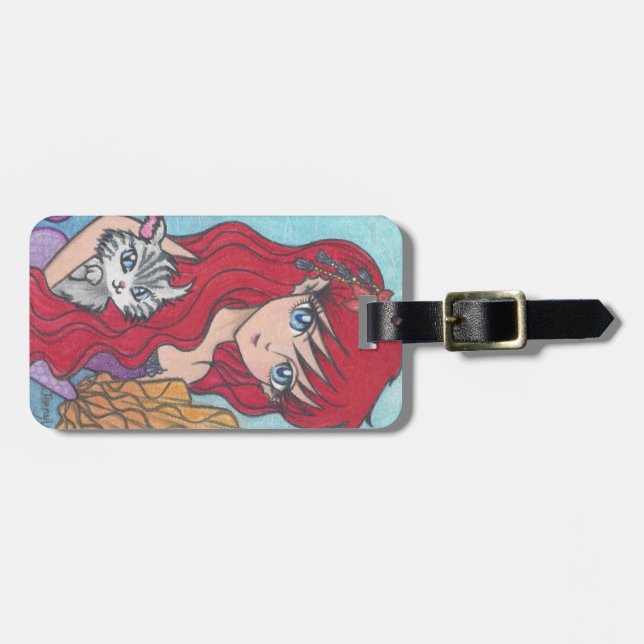 Étiquette À Bagage Copie d'art de Catfist de sirène d'Anime (Devant horizontal)