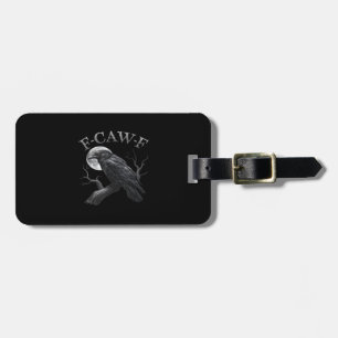 Étiquette À Bagage Corbeau F-Caw-F Oiseau Drôle Lune Gothique Humour 