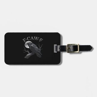 Étiquette À Bagage Corbeau F-Caw-F Oiseau Drôle Lune Rétro Classique
