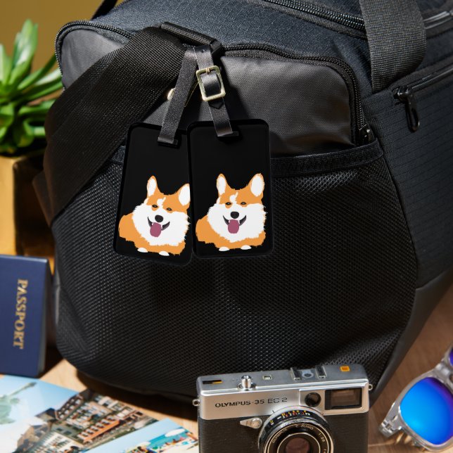 Étiquette À Bagage Corgi chien animal (Recto & Verso)