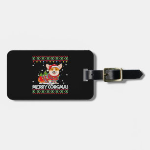 Étiquette À Bagage Corgi Chien Joyeux Corgmas Santa Corgi Noël dégueu