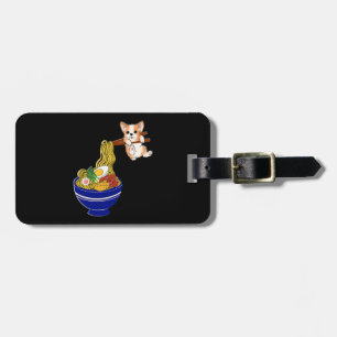 Étiquette À Bagage Corgi Dog de Ramen
