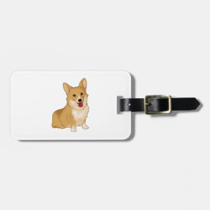 Étiquette À Bagage Corgi doux et souriant
