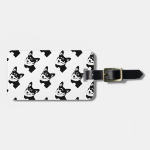 Étiquette À Bagage Corgi tricolore à tête noire de Gallois