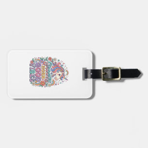 Étiquette À Bagage Corne Groovy Licorne Bonnes Vibrations Charmant PO
