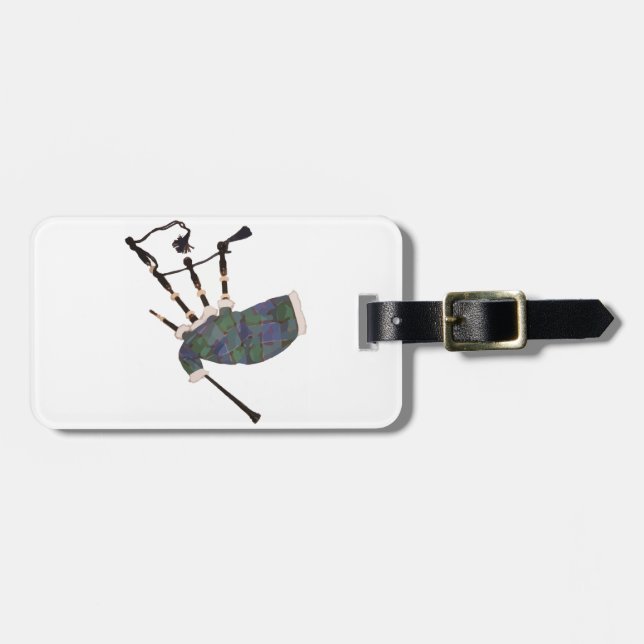 Étiquette À Bagage cornemuses écossaises en plaid (Devant horizontal)