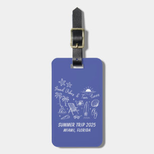 Étiquette À Bagage Correspondance de groupe de voyage d'été de plage
