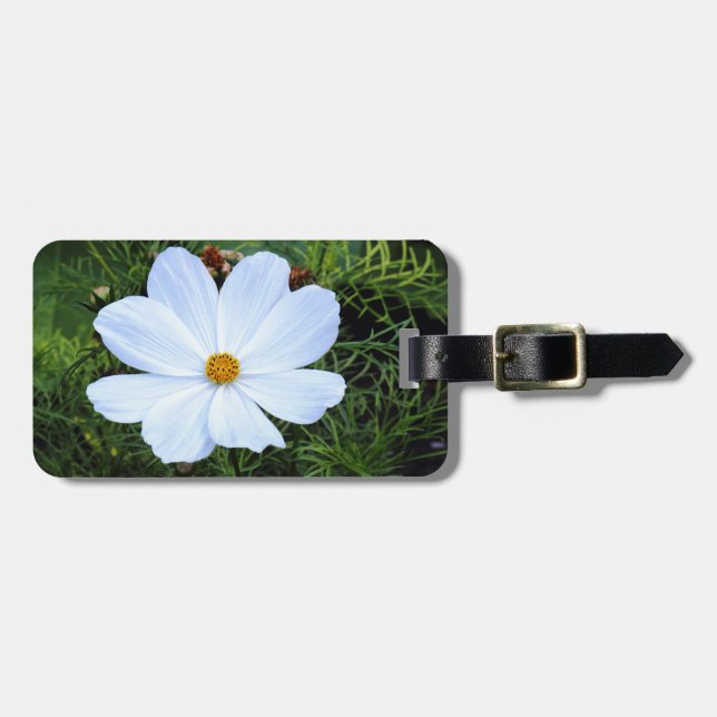 Étiquette À Bagage Cosmos blancs (Devant horizontal)