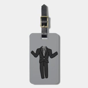 Étiquette À Bagage Costume de smoking gris foncé de dessin animé