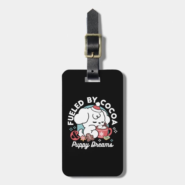 Étiquette À Bagage Cosy Puppy Dreams - Chocolat chaud et Noël (Devant Vertical)