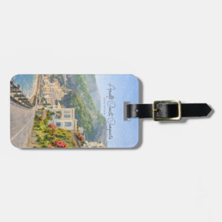Étiquette À Bagage Côte d'Amalfi Aquarelle Souvenir de Voyage Romanti