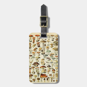 Étiquette À Bagage Cottagecore Champignons Naturaliste Vintage