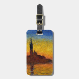 Étiquette À Bagage Coucher de soleil de Monet Venise Impressionnisme 