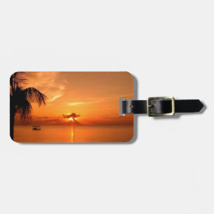 Étiquette À Bagage Coucher de soleil d'été