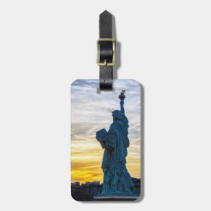 Étiquette À Bagage Coucher de soleil sur la réplique de la statue de 