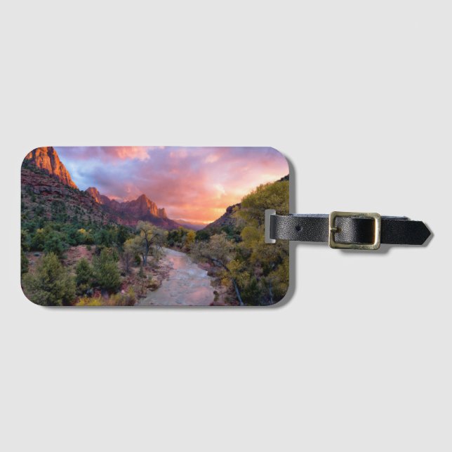 Étiquette À Bagage Coucher de soleil sur le gardien (Devant Horizontal)