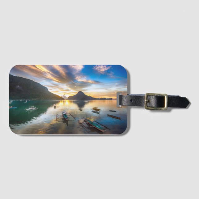 Étiquette À Bagage Coucher du soleil en EL Nido (Devant Horizontal)