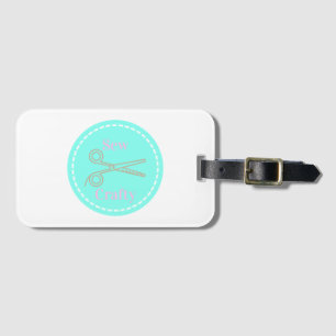 Étiquette À Bagage Coudre Crafty Pastel Rose Grey Aqua