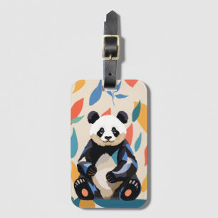 Étiquette À Bagage Couleur assis Panda Ours Matisse Inspiré