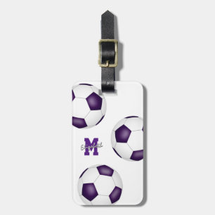 Étiquette À Bagage couleur de l'équipe de sac de football blanc viole