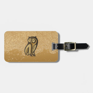 Étiquette À Bagage Couleur du symbole du hibou