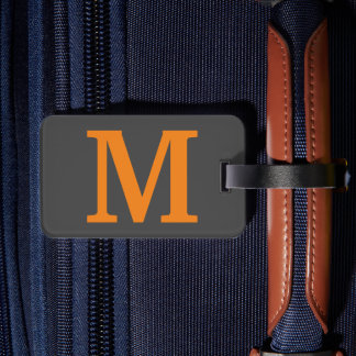 Étiquette À Bagage Couleur orange Lettre initiale/monogramme