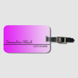 Étiquette À Bagage Couleur seulement - rose néon + votre idée