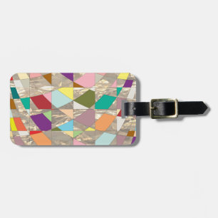 Étiquette À Bagage Couleurs Abstraites or