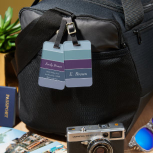 Étiquette À Bagage Couleurs d'été personnalisées Bandes de blocs de c