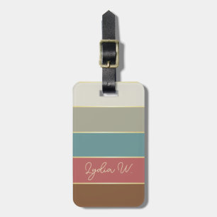Étiquette À Bagage Couleurs d'été personnalisées Bandes de blocs de c