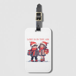 Étiquette À Bagage Couple de Noël - L'amour est dans l'air