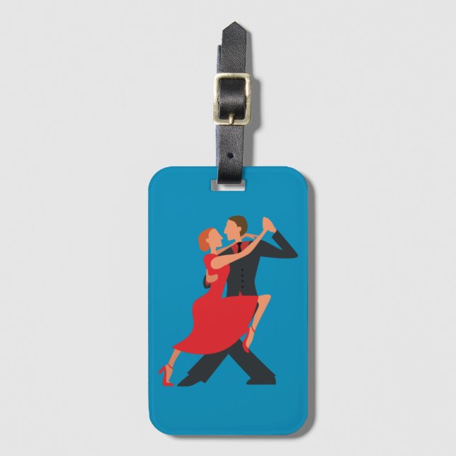 Étiquette À Bagage Couple de Tango en Argentine (Devant Vertical)