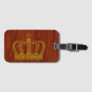 Étiquette À Bagage Couronne Royale Dorée I + votre fond & idées