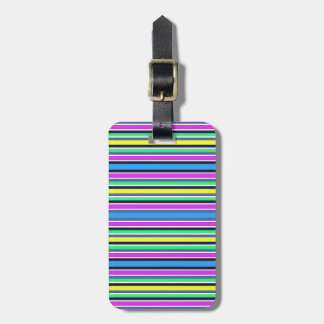 Étiquette À Bagage Courroie rayée jaune et rose bleue géniale de