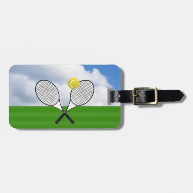 Étiquette À Bagage court de tennis et RACKETS DE TENNIS (Devant horizontal)